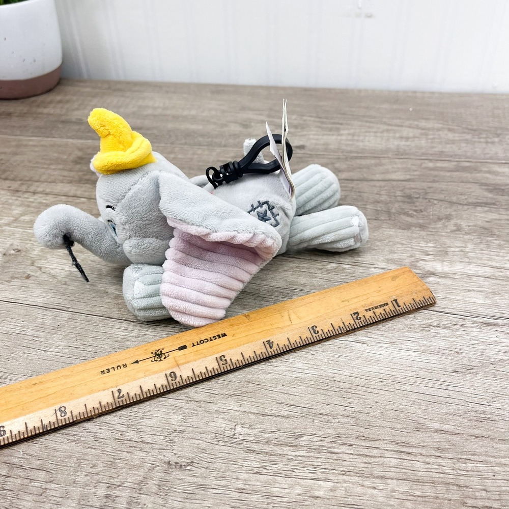 Disney Scentsy Buddy Clip Dumbo Elephant Plush Backpack Clip Gray Yellow Hat - Picture 13 of 14